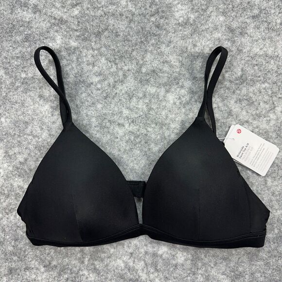 Lululemon Waterside Swim Top Black Triangle Bikini Size 6 A/B - Picture 1 of 10